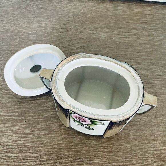 Vintage Noritake Sugar Creamer Lidded Porcelain Jar - Picture 5 of 6